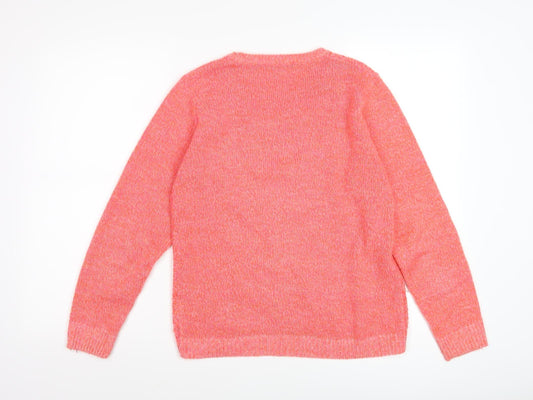 Womens UK Size 10-12 ISLE Pink Pullover Jumper