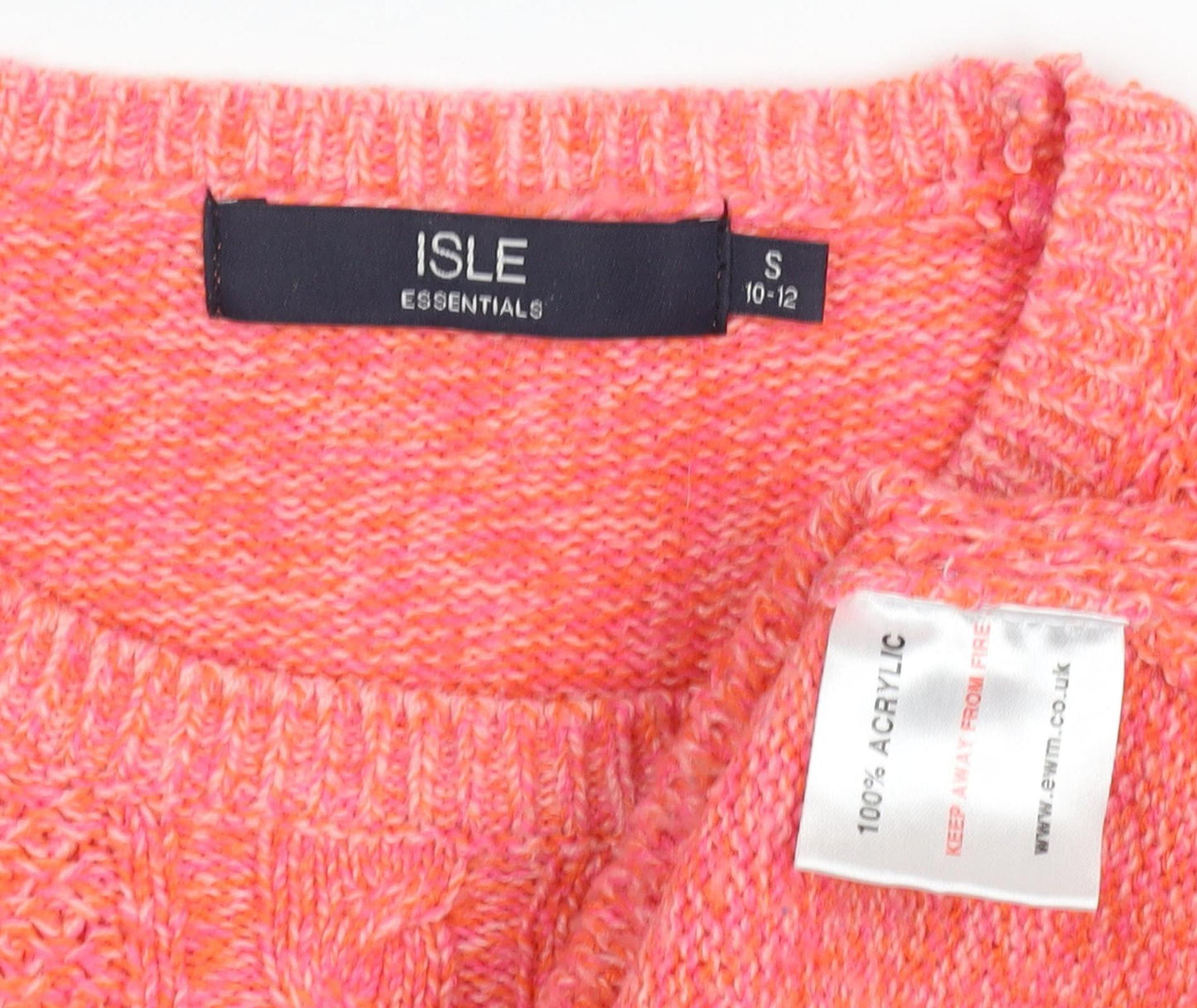 Womens UK Size 10-12 ISLE Pink Pullover Jumper