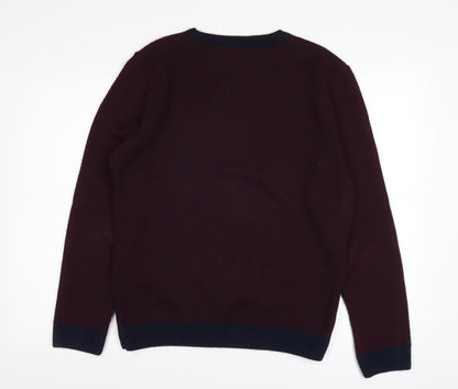 Frederik Anderson Hopenhagen Men's Red Pullover Jumper, Size M, Crew Neck