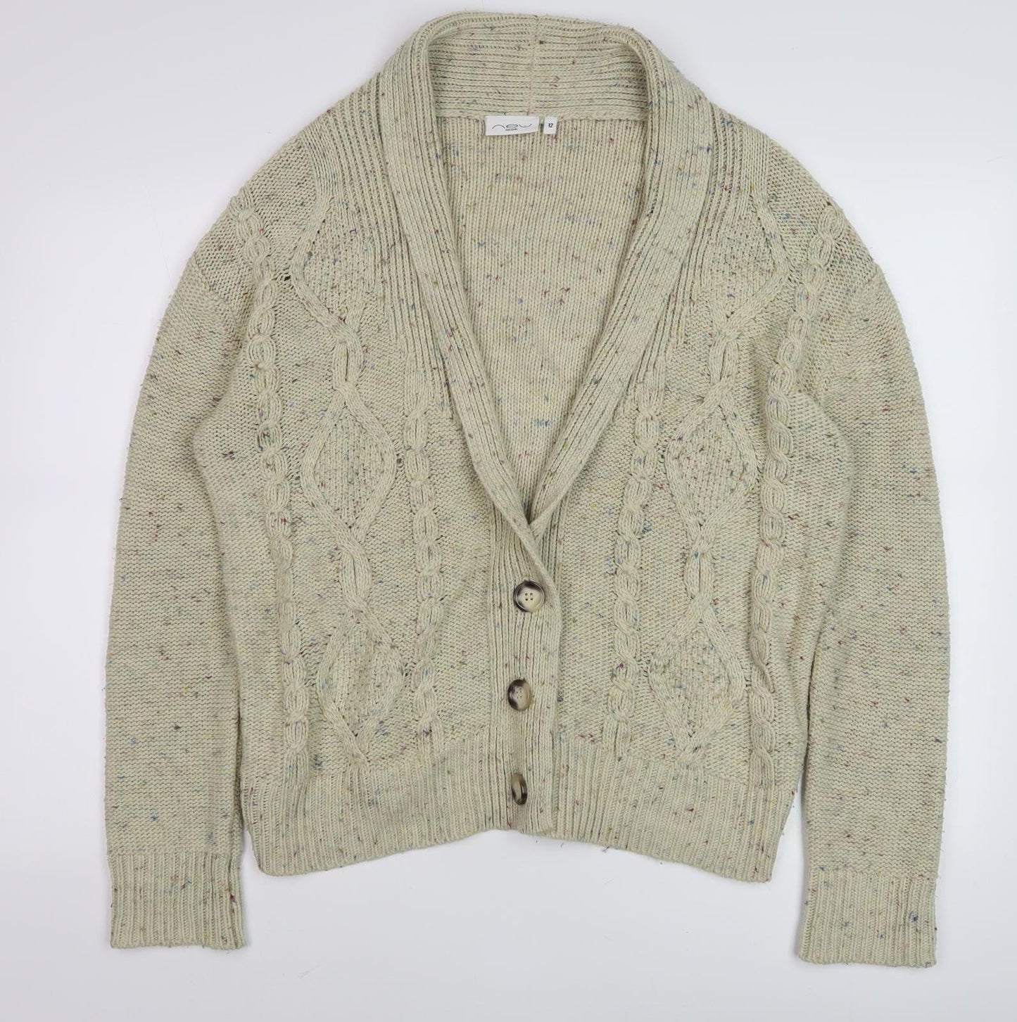 Womens UK Size 12 New Look Green Cardigan Jumper