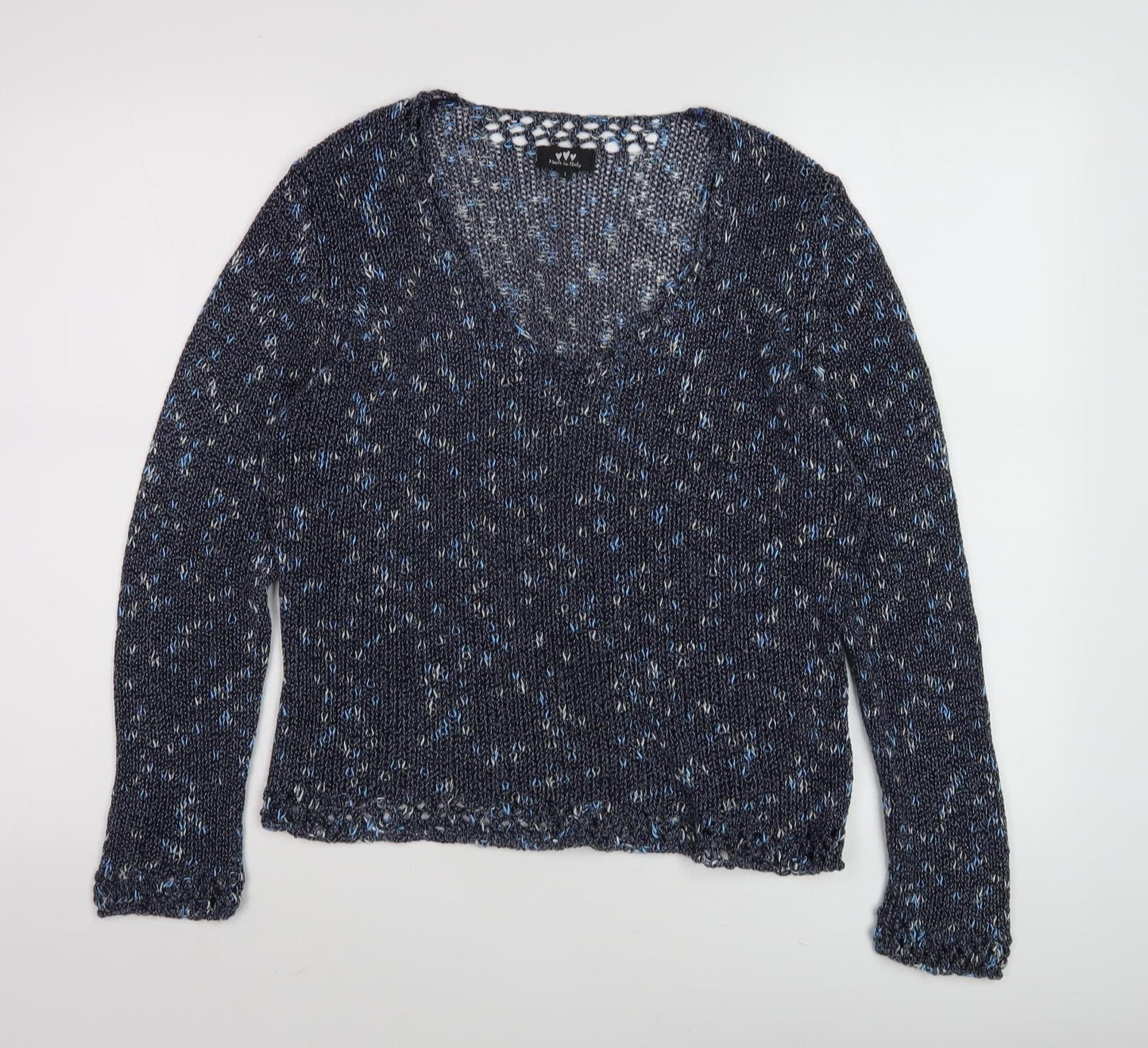 Womens UK Size L Made in Italy Blue Pullover Jumper