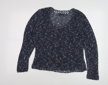 Womens UK Size L Made in Italy Blue Pullover Jumper