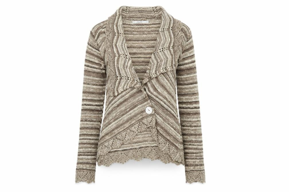 Womens UK Size M M&Co Brown Cardigan Jumper