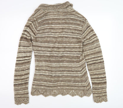 Womens UK Size M M&Co Brown Cardigan Jumper