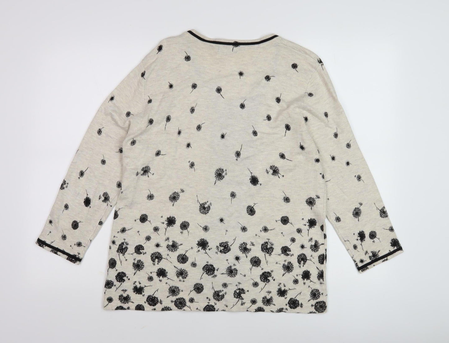 Womens UK Size 16 M&Co Beige Cardigan Jumper
