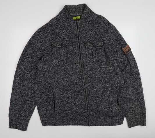 Atlas for Men Grey Wool Blend Full Zip Jacket 2XL