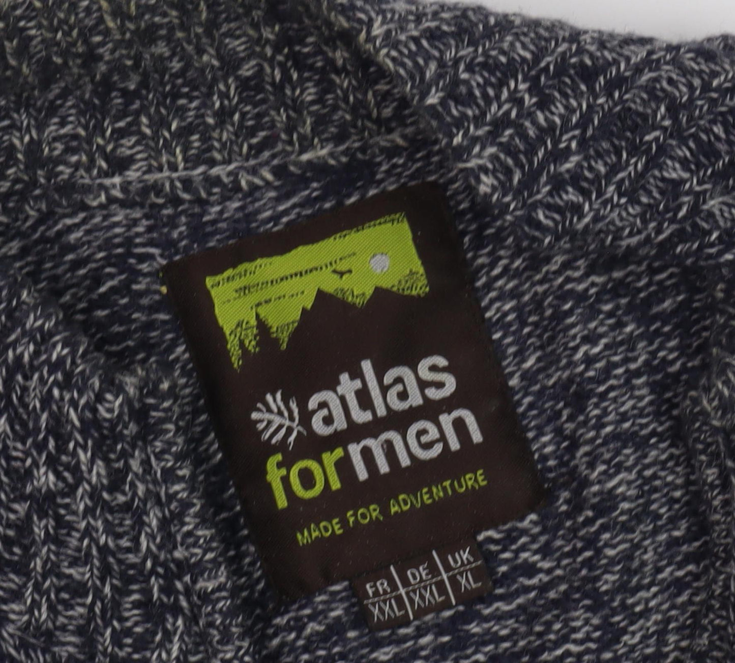 Atlas for Men Grey Wool Blend Full Zip Jacket 2XL