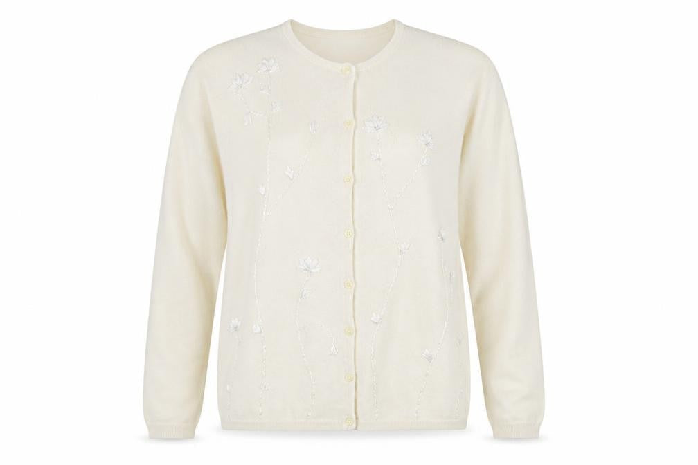 Womens UK Size M Akal Collection Ivory Cardigan Jumper