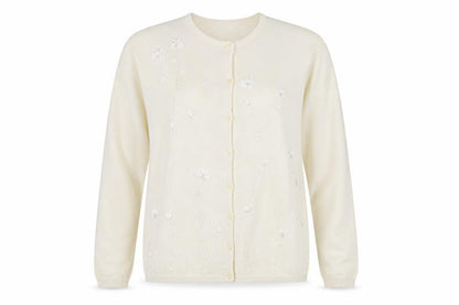 Womens UK Size M Akal Collection Ivory Cardigan Jumper