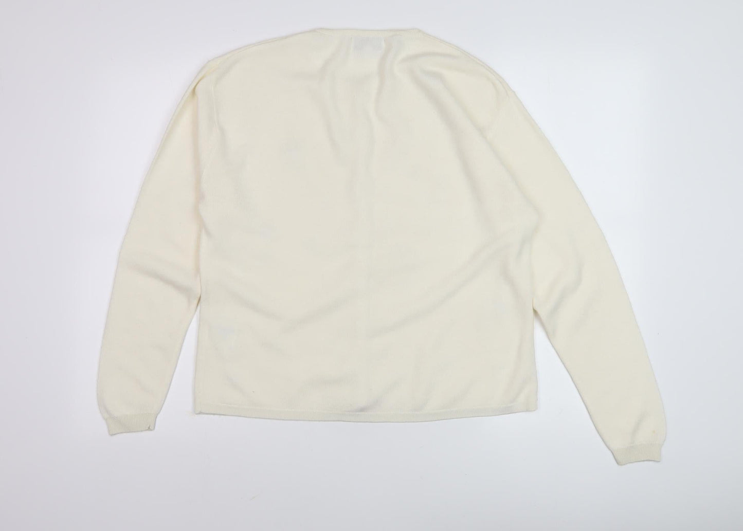 Womens UK Size M Akal Collection Ivory Cardigan Jumper