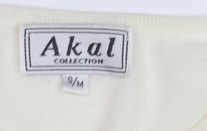 Womens UK Size M Akal Collection Ivory Cardigan Jumper
