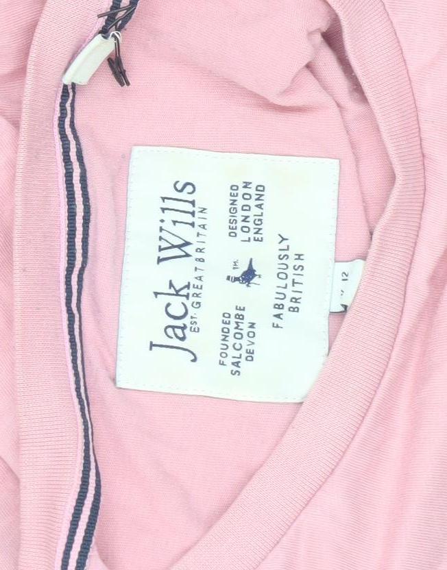 Jack Wills Women's Pink Basic T-Shirt Size 12