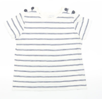 Womens UK Size 12 Warehouse White Basic T-Shirt