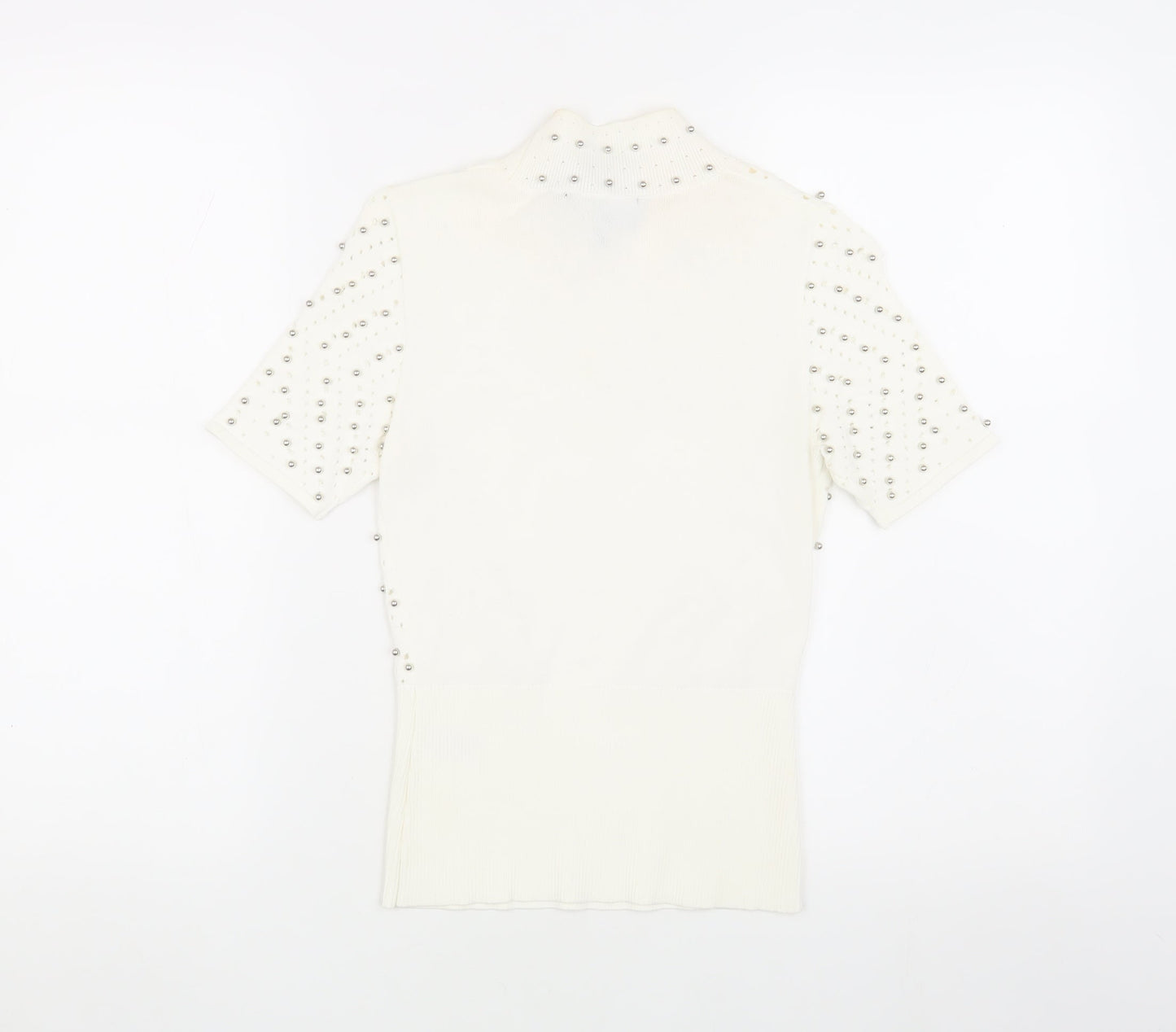 Karen Millen Women's Ivory Beaded Pullover Jumper XS