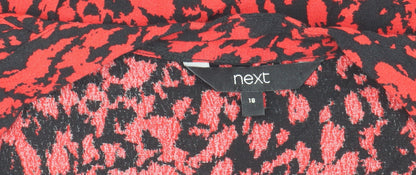 Next Women's Red Animal Print Long Sleeve Dress