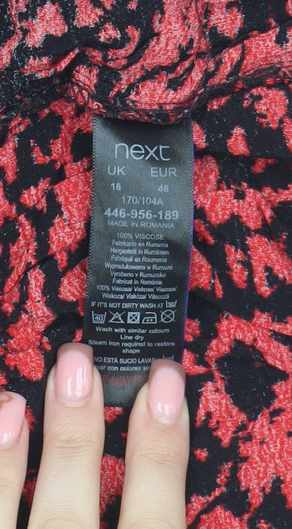 Next Women's Red Animal Print Long Sleeve Dress