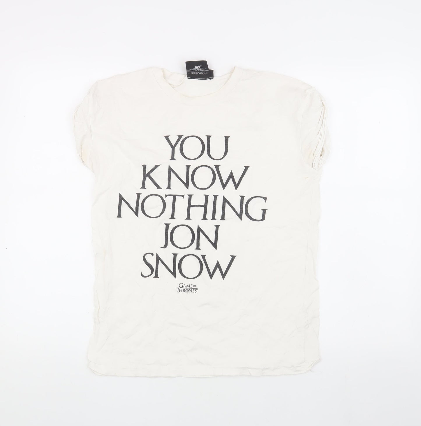 Womens UK Size 6 Game Of Thrones White Basic T-Shirt