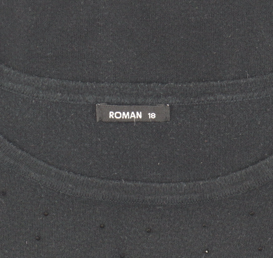 Womens UK Size 18 Roman Black Pullover Jumper