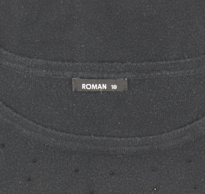 Womens UK Size 18 Roman Black Pullover Jumper