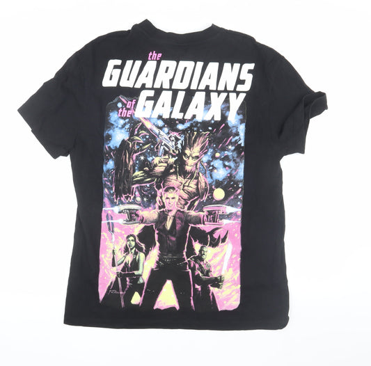 Marvel Men’s Black Guardians T-Shirt, M, Logo Graphic