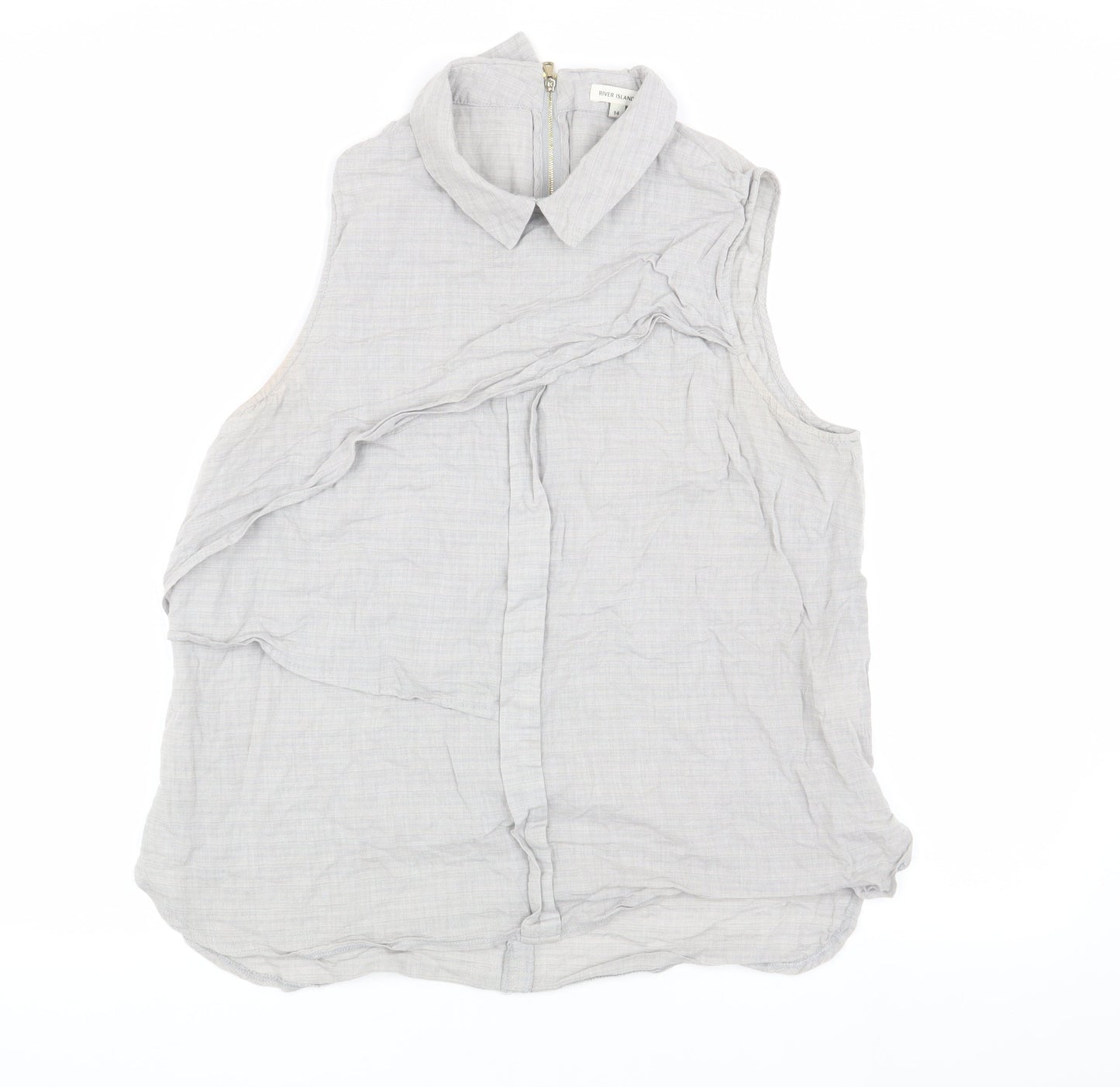 Womens UK Size 14 River Island Grey Basic Blouse