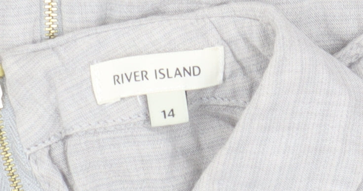 Womens UK Size 14 River Island Grey Basic Blouse