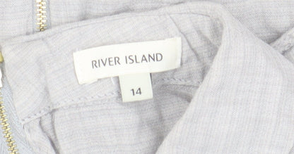 Womens UK Size 14 River Island Grey Basic Blouse
