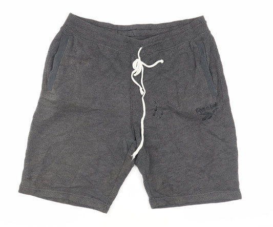 Reebok Men's Grey Sweat Shorts L Casual Drawstring