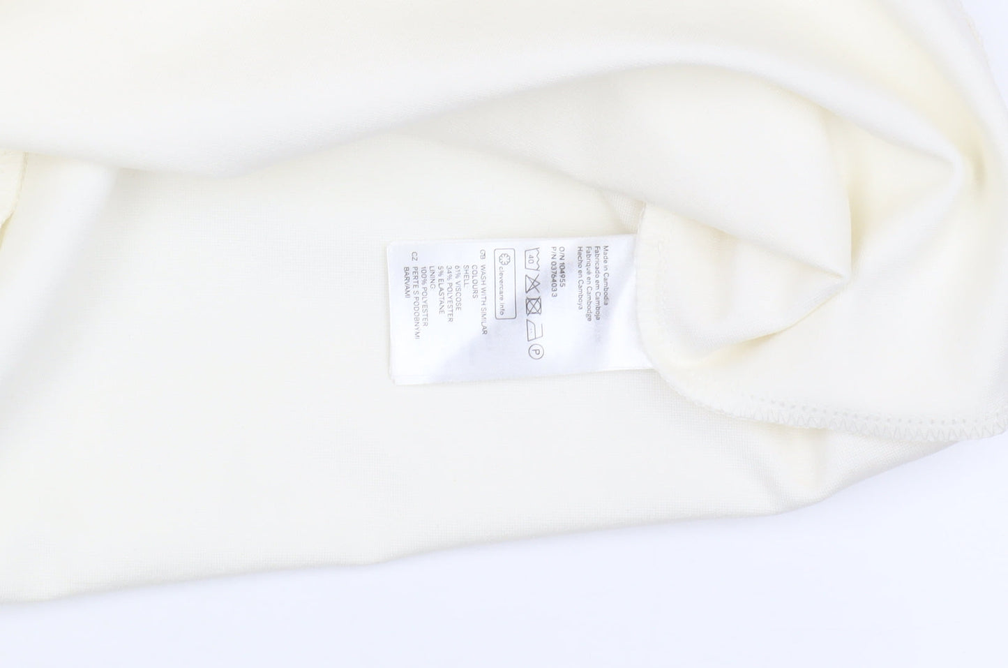 Basic Women's Ivory Shift Dress, Size 10, High Neck