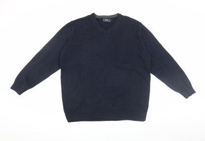 Maine Men's XL Black Pullover Jumper V-Neck