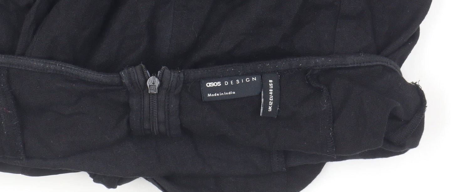 ASOS DESIGN Women's Black Bodycon Dress, Size 12