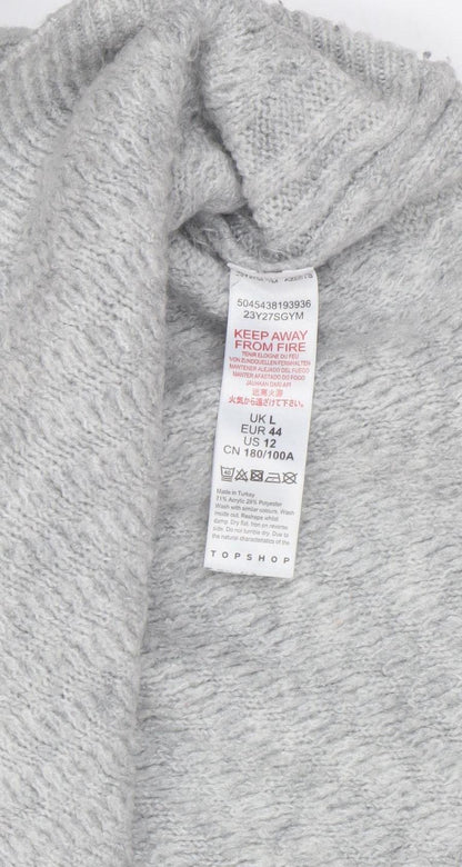 Womens UK Size L Topshop Grey Jumper Jumper