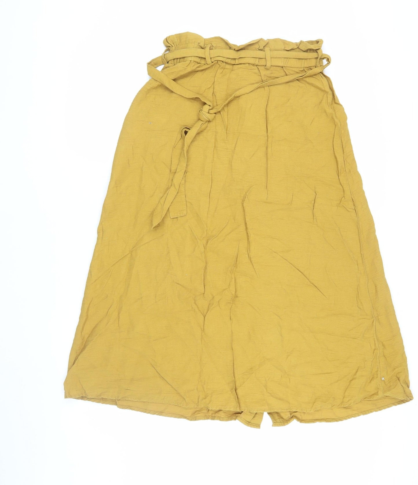 Pieces Women Yellow Long Linen A-Line Skirt