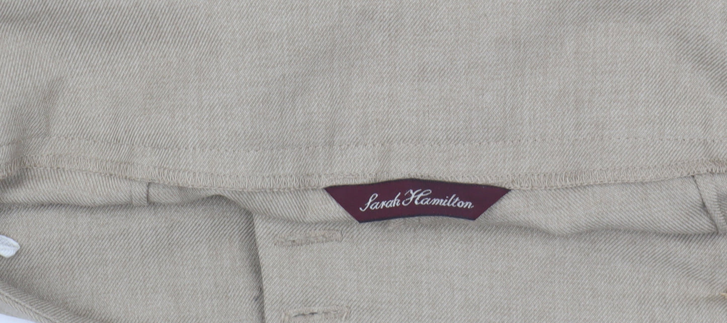 Sarah Hamilton Beige Women's Trousers, Size 14, Casual