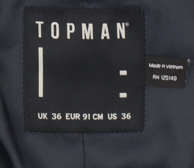 Mens UK Size 36 Topman Regular Blue Suit Waistcoat