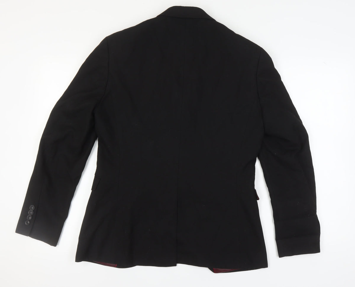 Mens UK Size 40 Topman Regular Black Suit Jacket