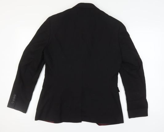 Mens UK Size 40 Topman Regular Black Suit Jacket