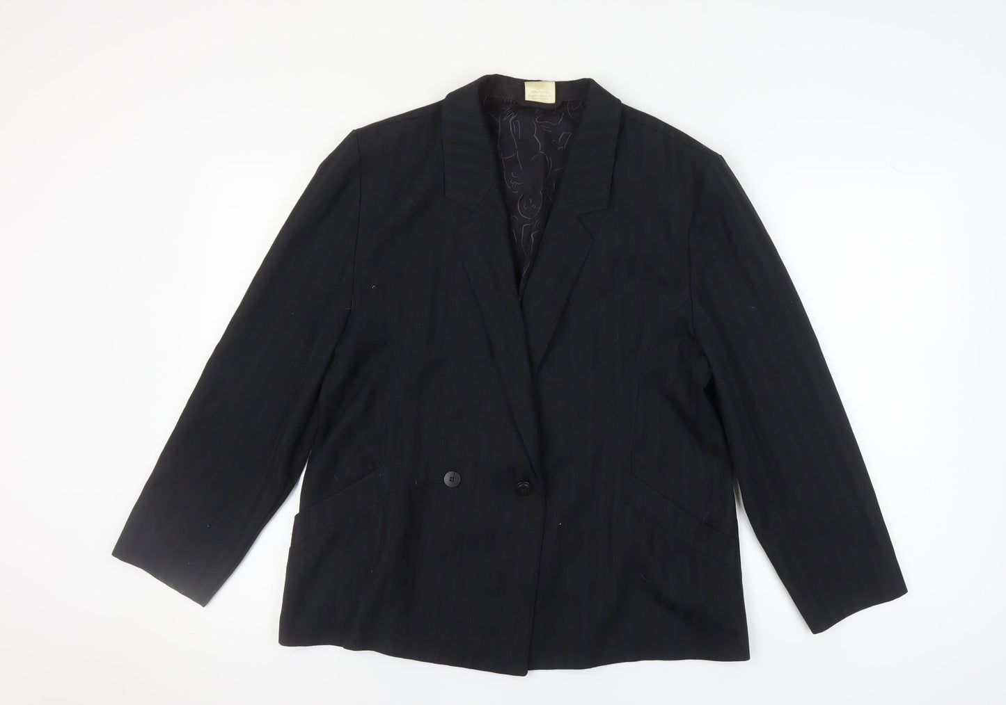 Poli Women's Black Blazer UK 14 Double-Breasted