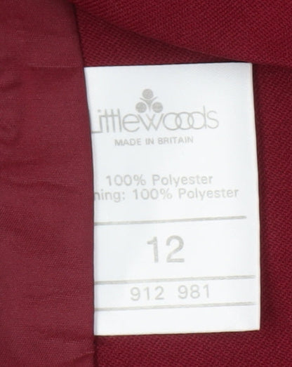 Littlewoods Women's Red Blazer Size 12 Woven