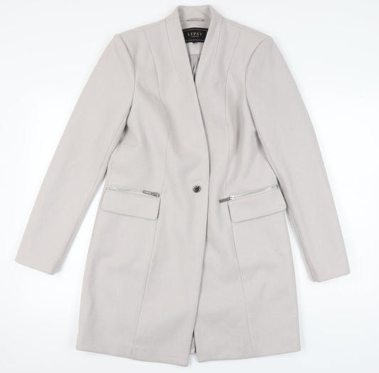 Lipsy Women’s Grey Overcoat Size 10