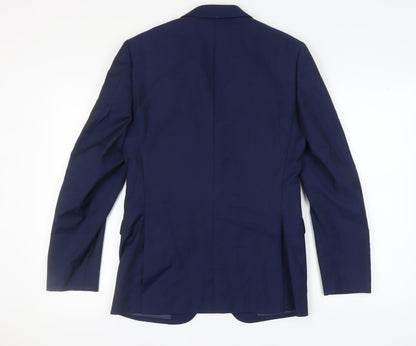 Linus Men's Blue Wool Blazer, Size 36, Regular Fit