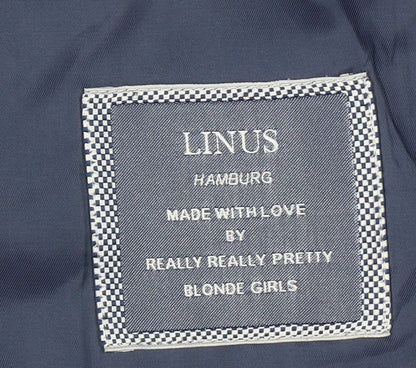 Linus Men's Blue Wool Blazer, Size 36, Regular Fit