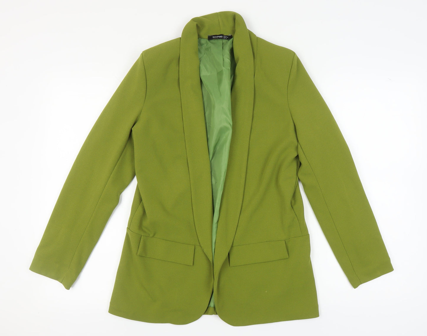 Boohoo Women's Green Long Sleeve Blazer - Size 8