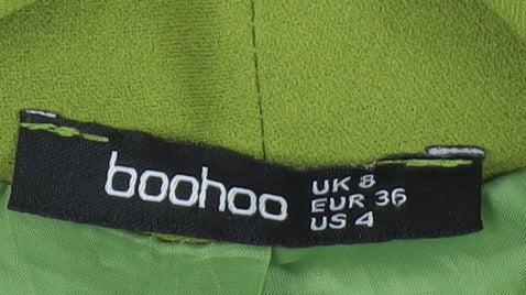 Boohoo Women's Green Long Sleeve Blazer - Size 8