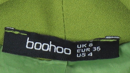 Boohoo Women's Green Long Sleeve Blazer - Size 8