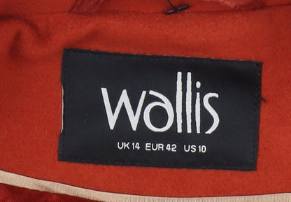 Womens UK Size 14 Wallis Red Overcoat