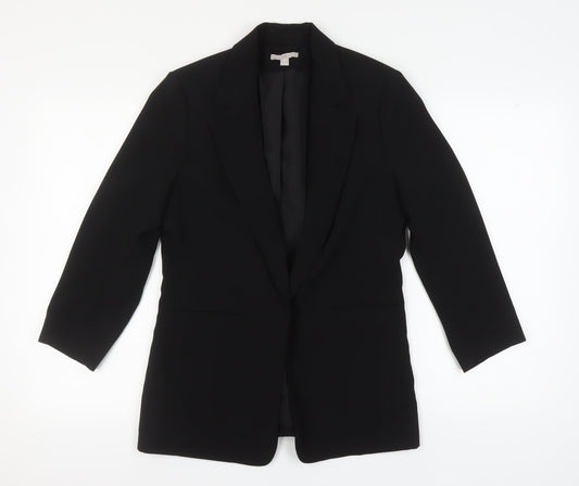 H&M Women's Black Blazer, Size 12, Notch Lapel, Lined