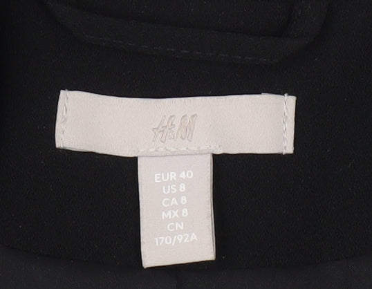 H&M Women's Black Blazer, Size 12, Notch Lapel, Lined