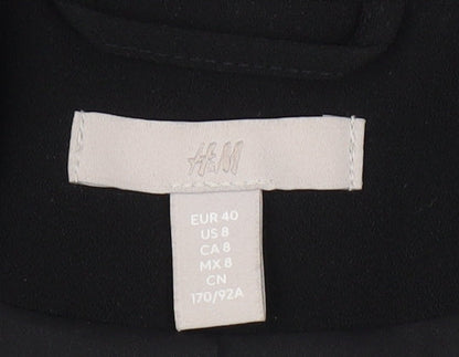 H&M Women's Black Blazer, Size 12, Notch Lapel, Lined