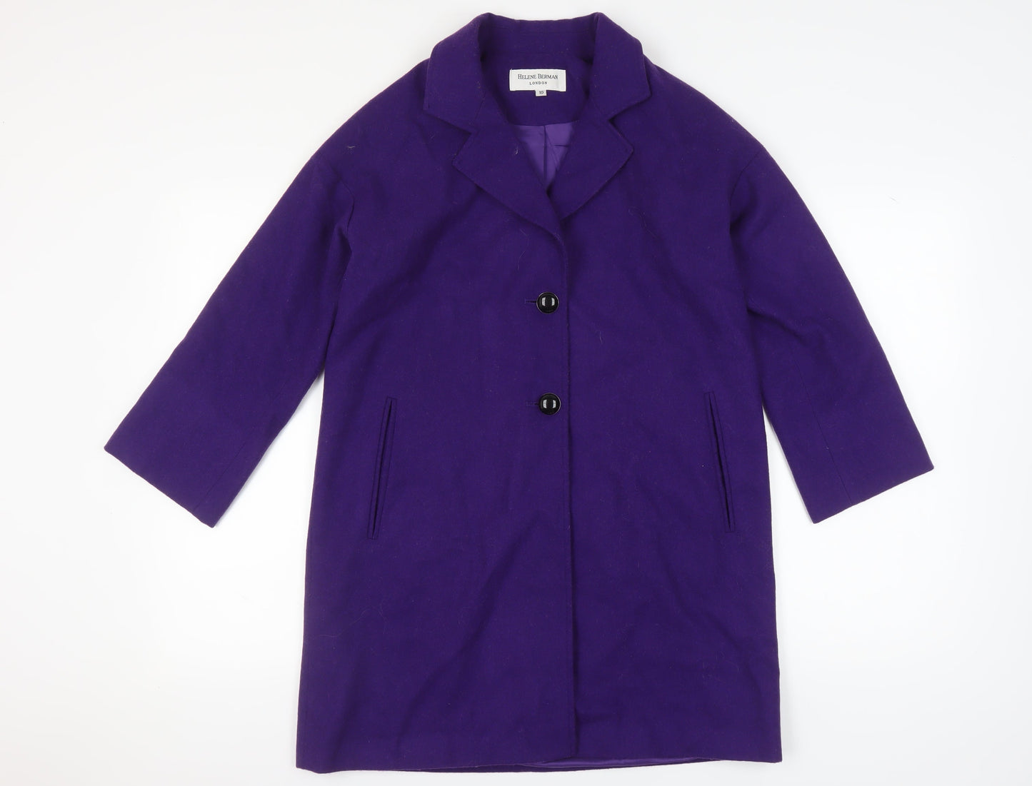 Womens UK Size 10 Helene Berman Purple Overcoat